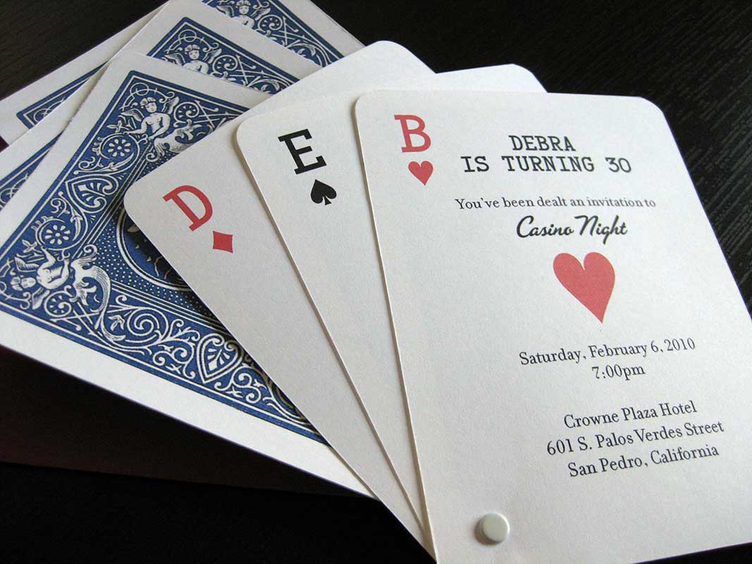 Playing Cards Casino All ages Personal Birthday Invitations