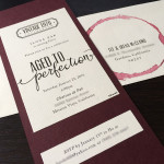 A custom modern wine themed 40th birthday party invitation.