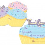 cupcake - fill-in invitation & thank you