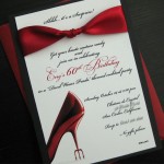 A classy custom Devil Wears Prada themed 60th birthday party invitation.