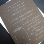 A whimsical, shabby chic custom wedding invitation set.
