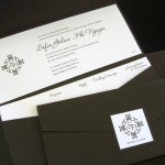 A modern, traditional custom wedding invitation set.