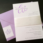 A whimsical, contemporary custom wedding invitation set.