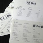 A contemporary, Hollywood/Los Angeles inspired, custom wedding weekend invitation booklet.