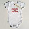 A simplewear baby bodysuit to announce a baby with the text A Quarantine and Chill Baby with room for a custom month and year of when the baby is due as a result of staying home during the COVID-19 pandemic.